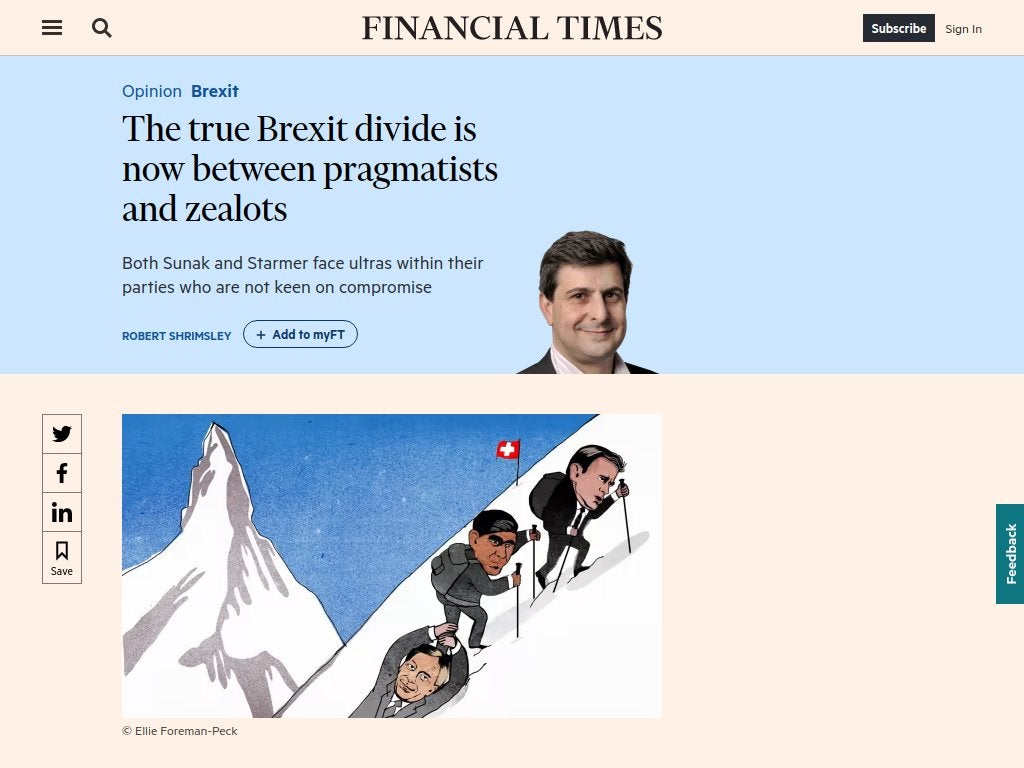 The true Brexit divide is now between pragmatists and zealots | Finan…