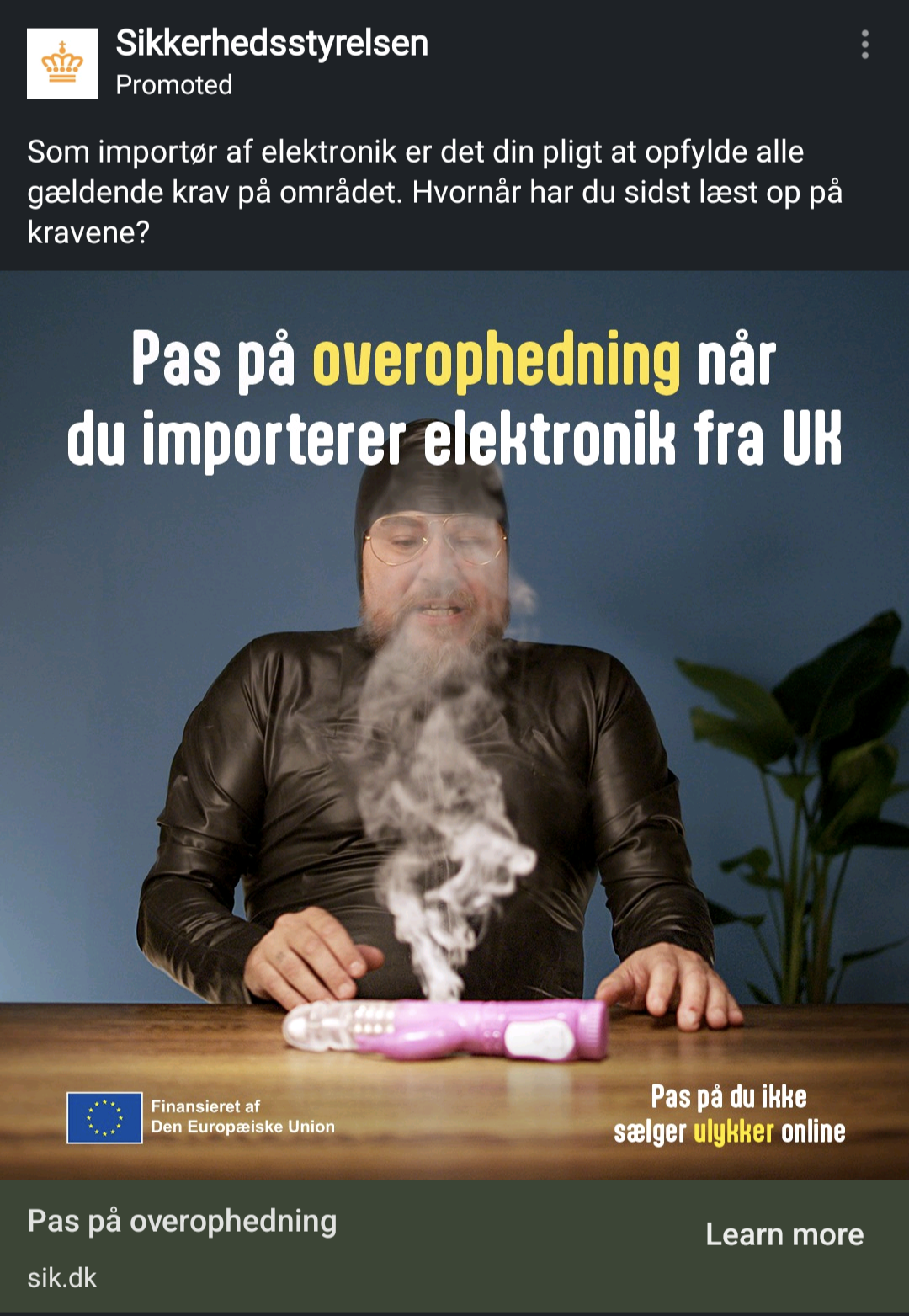 Another Danish commercial warning against importing from post-brexit UK. it's a campaign.