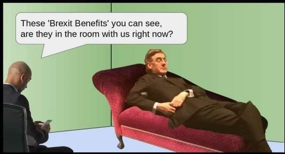 Apparently the position of Minister for Brexit Benefits comes with therapy sessions…