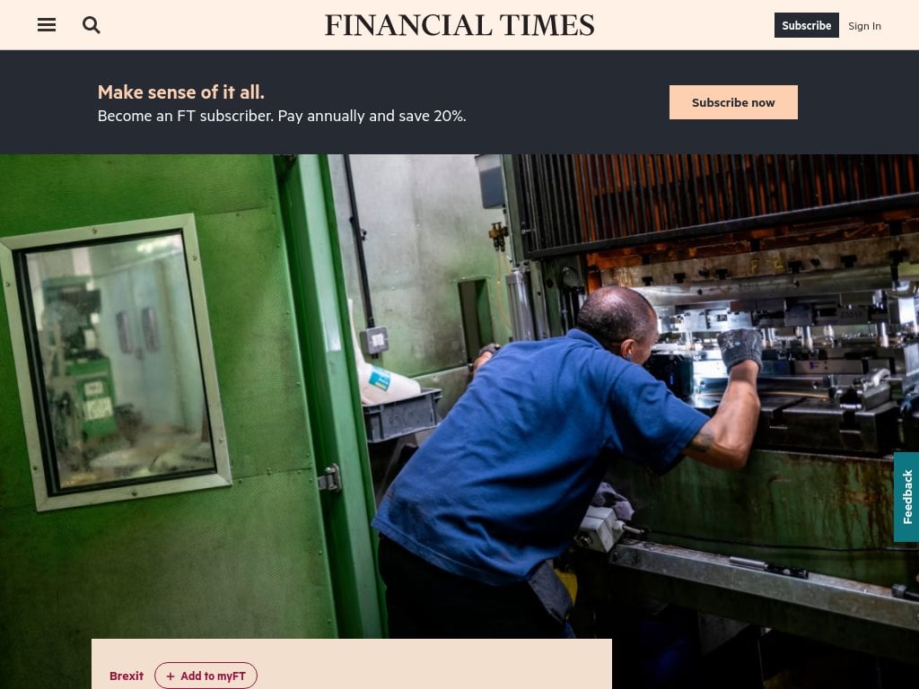 British companies start to grapple with ‘Brexit 2.0’ [FT]