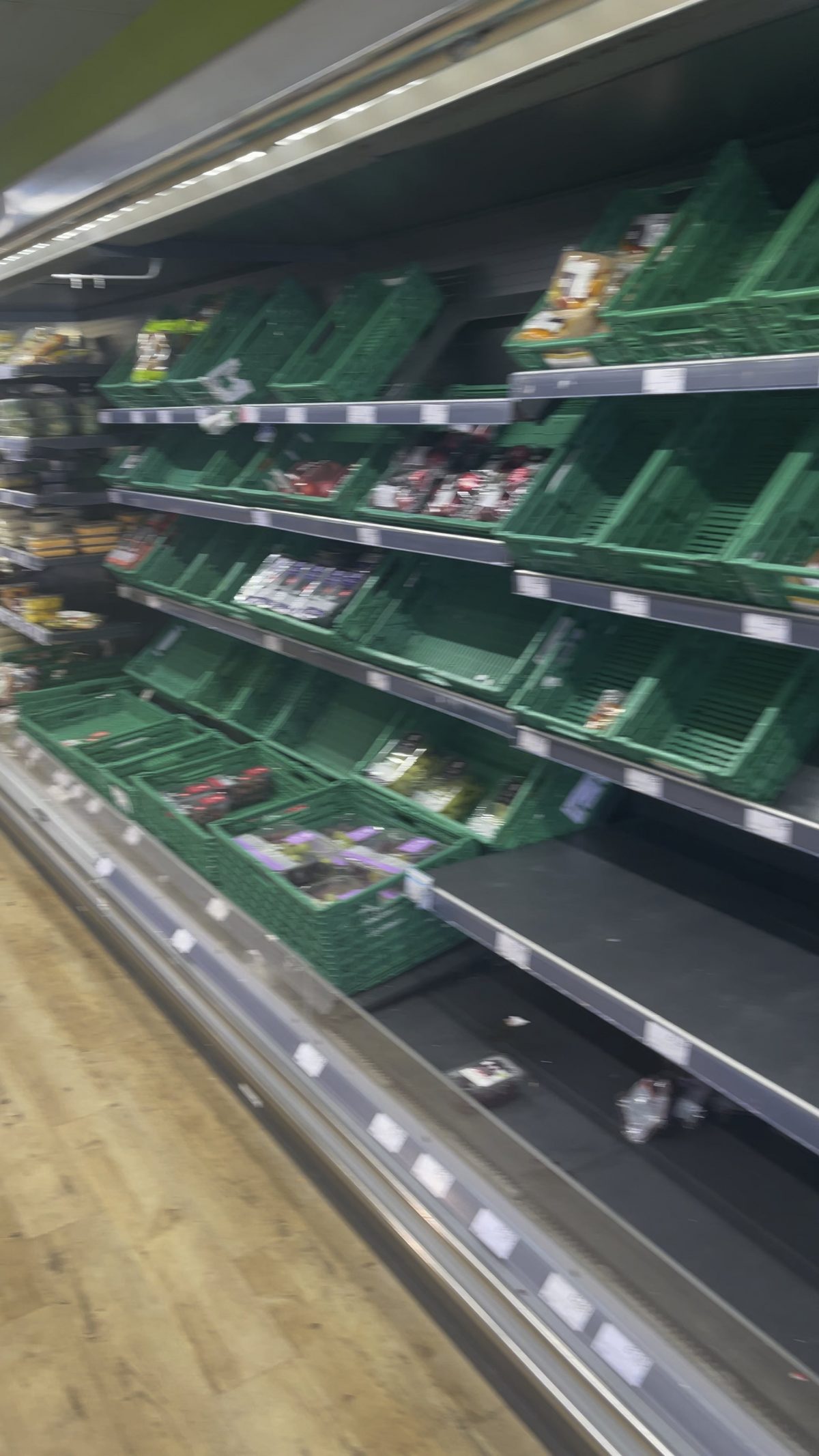 Here’s our local supermarket’s fresh vegetable area. It’s like this 7 days a week & what is here is well past it’s best or spoiled. It was never like this before Brexit… The staff try to explain the reasons to complaining customers, who don’t want to hear the consequences of their own Brexit vote.