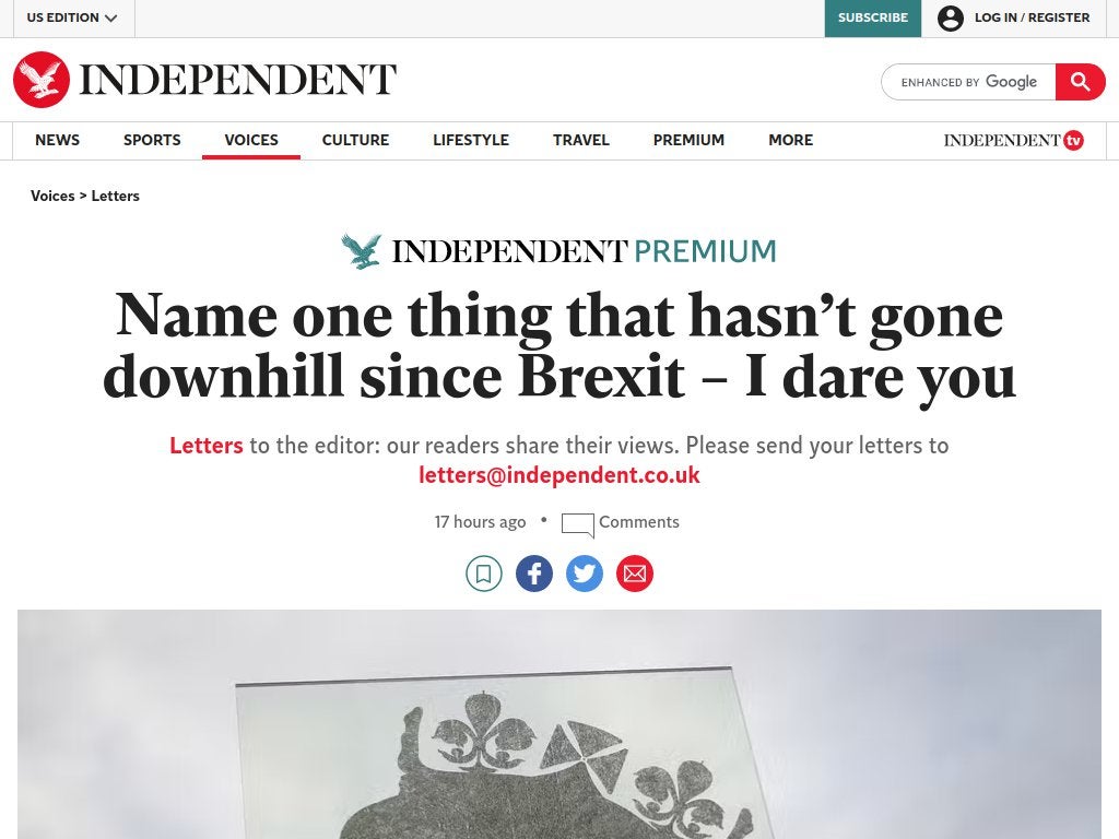 Name one thing that hasn’t gone downhill since Brexit – I dare you