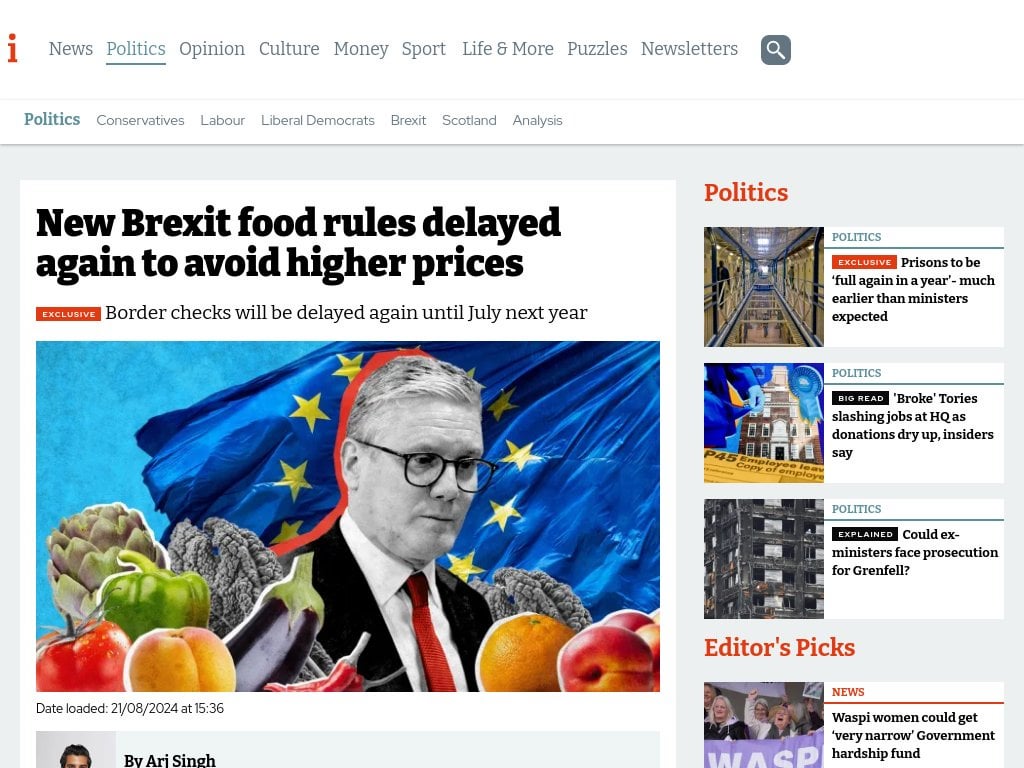 New Brexit food rules delayed again to avoid higher prices