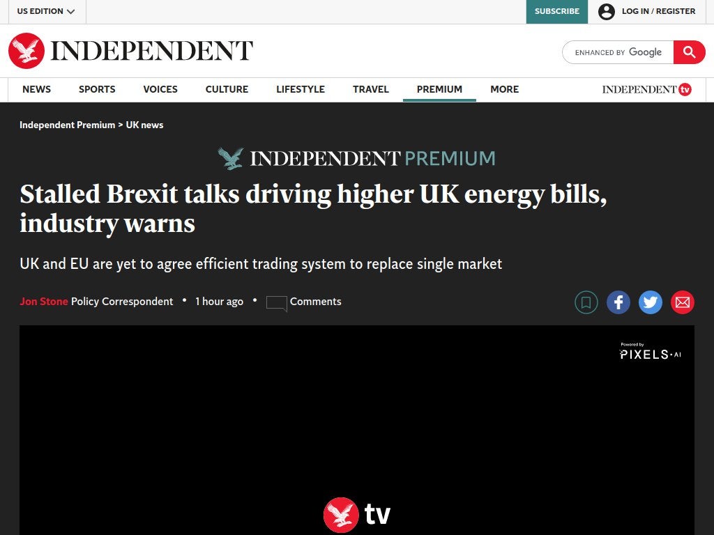 Stalled Brexit talks driving higher UK energy bills, industry warns